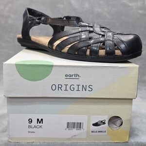 Earth Origins Brielle Black Sandals Women's Size 9 M